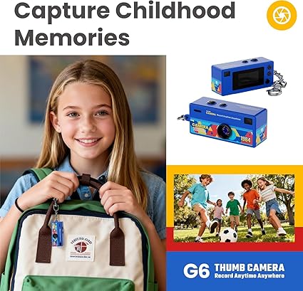 Mini Keychain Digital Camera, 1080P HD Video Recorder, Mirco Thumb Camera, Digicam,Video Recording,Bag Charm for Vlog Kids Adult Students (CAM51)