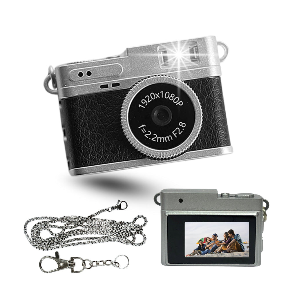 Mini Digital Camera with Leather Texture - Front View
